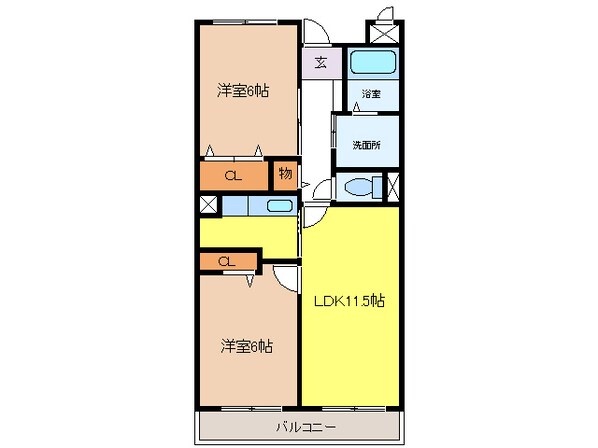 ブランドール板原の物件間取画像